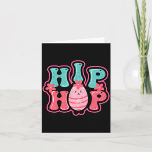 Süßes Hasen-Eier-Jagd-Hip-Hop-Frohe-Ostern-schwarz Karte