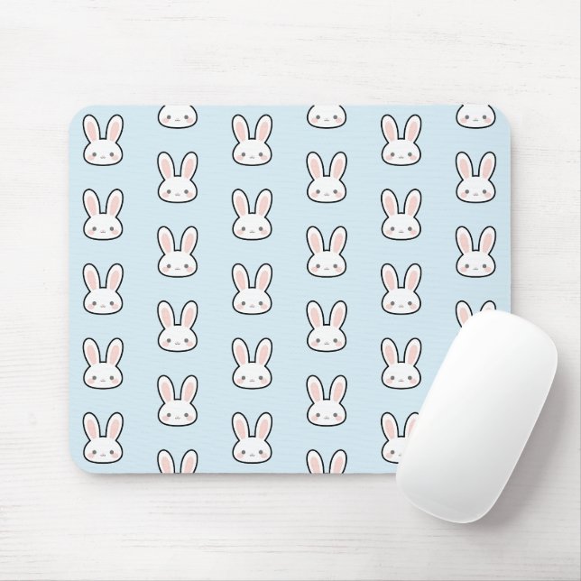 Süßes Hasengesicht-Hasenmuster Mousepad (Mit Mouse)
