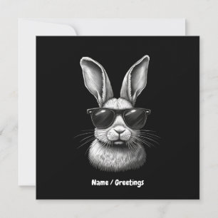 Süßes Hasengesicht mit Sonnenbrille für Kinder Einladung
