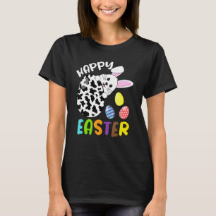 Süßes Hasengesicht Osterei Kuhdruck Frohe Ostern T-Shirt