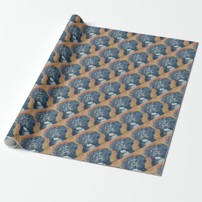 SÜSSES HAVANESE WELPEN-PACKPAPIER GESCHENKPAPIER (Ungerollt)
