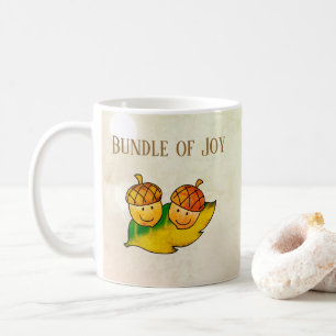 Süßes Herbst-Eichel-Bundle-of-Joy-Zwillinge-Baby-P Kaffeetasse