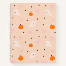 Süßes Herbst-Halloween-Geister-Muster-Notizbuch