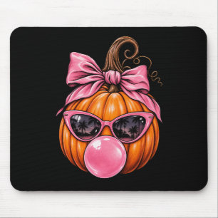 Süßes Herbst-Kürbis-Bonbonmauspad Rosa Schleife Mousepad