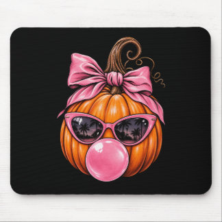 Süßes Herbst-Kürbis-Bonbonmauspad | Rosa Schleife  Mousepad