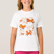 Süßes Herbstfüchse-Muster Volldruck T-Shirt