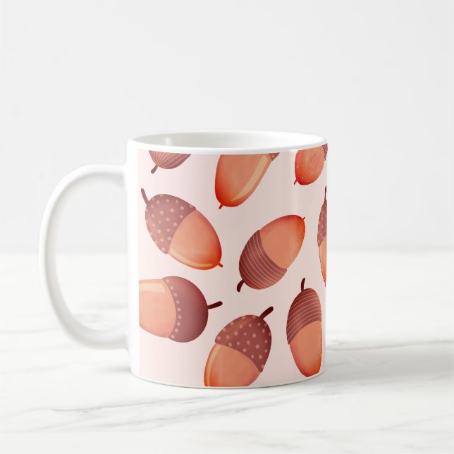 Süßes herbstliches Eichenmuster Kaffeetasse (Links)