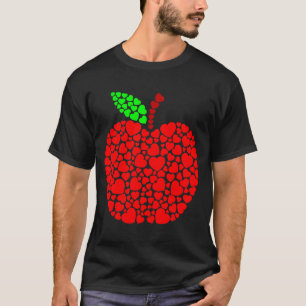 Süßes Herz Apfel Rot Männer Frauen Lustiger Valent T-Shirt