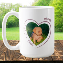 Süßes Herz Foto Pfotenabdrücke Hund Katze Mama