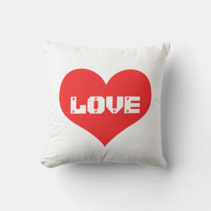 Süßes Herz Liebe Valentinstag Rot Weiß Geschenk Kissen
