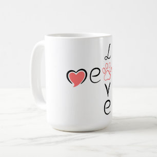 Süßes Herz-Pfotenabdruck-Design für Haustierliebha Kaffeetasse