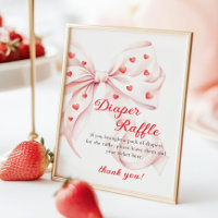 Süßes Herz Rosa Schleife Windel Raffle Tischschild