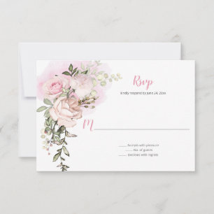 Süßes-Herz-Rot-Floral-Tropfen-Hochzeit RSVP Karte