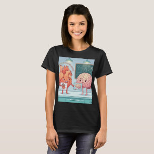 Süßes Herz und Gehirn Wissenschaft T-Shirt