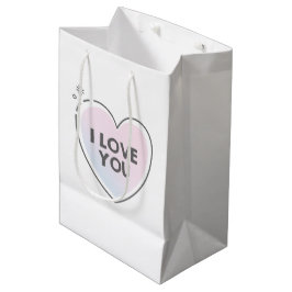 Süßes Herz und "ich liebe dich" Text Mittlere Geschenktüte