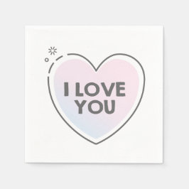 Süßes Herz und "ich liebe dich" Text Serviette