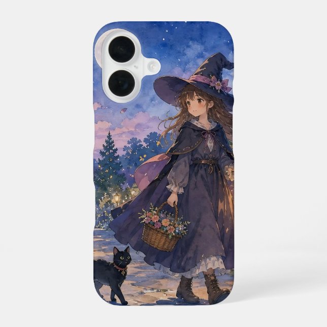 Süßes Hexen-Kätzchen-Handyhülle iPhone 16 Hülle (Rückseite)