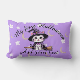 Süßes Hexen-Kätzchen – Pastell-Halloween-Rücken-Ki Lendenkissen