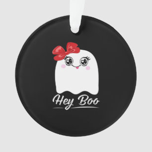 Süßes Hey Boo Halloween-Design Ornament