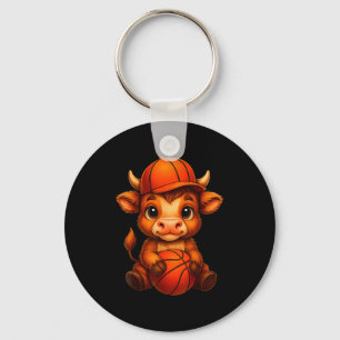 Süßes Highland-Kuh-Basketball-Kalb-Design Schlüsselanhänger