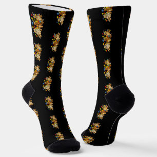 Süßes Highland-Rind Autismussensibilisierungs-Puzz Socken