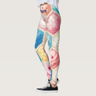 Süßes Honigwaben-Dessert Nahtloses Design Leggings