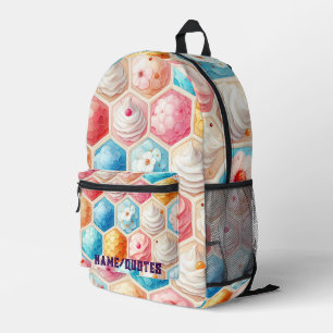 Süßes Honigwabendessert Nahtloses Design Bedruckter Rucksack