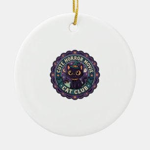Süßes Horrorfilm-Katze Süße Katze T-Shirt-Design - Keramik Ornament