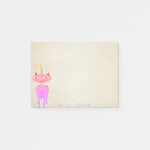 Süßes, hübsches, stilvolles rosa Kätzchen Post-it Klebezettel