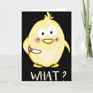 Süßes Huhn mit Messer - Humor für Erwachsene I Hüh Karte