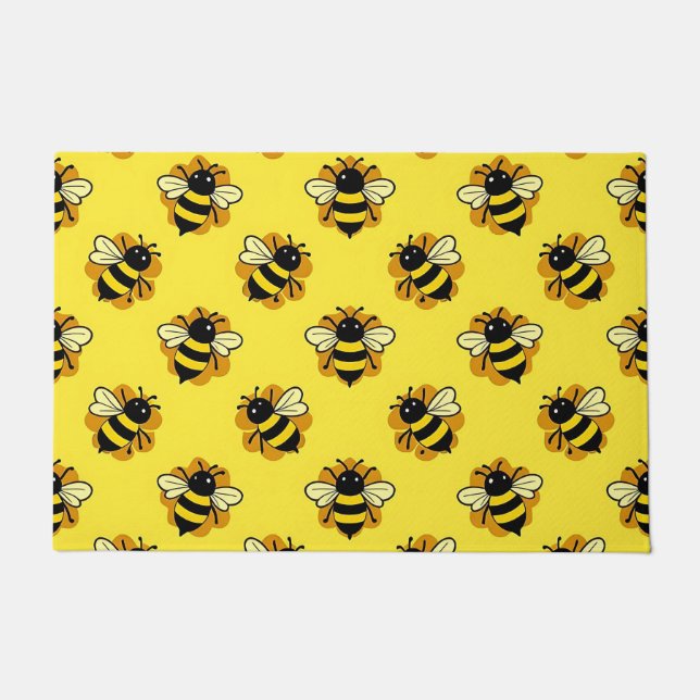 Süßes Hummel-Sommer-Muster Fußmatte (Vorderseite)