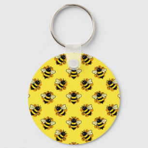 Süßes Hummel-Sommer-Muster Schlüsselanhänger