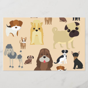 süßes Hundemuster-Design für Hundebesitzer- Beige  Flyer