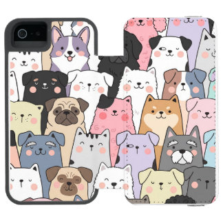 Süßes Hundemuster Incipio Watson™ iPhone 5 Geldbörsen Hülle