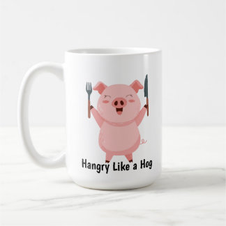 Süßes hungriges Schweinchen-Die-Cut-Aufkleber Kaffeetasse