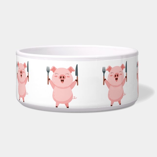 Süßes hungriges Schweinchen  Napf (Vorderseite)