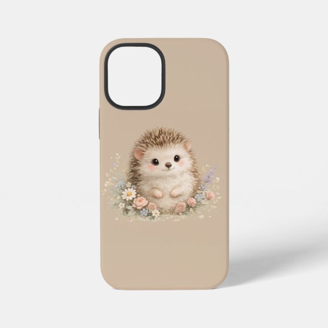 Süßes Igel-Häuschen-Idyll Blumen-Geschenk iPhone 12 Mini Hülle (Rückseite)