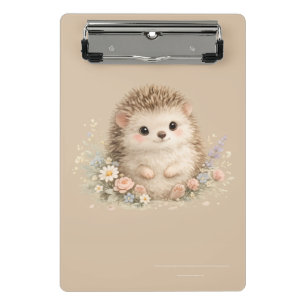 Süßes Igel-Häuschen-Idyll Blumen-Geschenk Mini Klemmbrett
