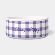 Süßes Indigo-Gingham-Muster-Haustiernahrungsschale