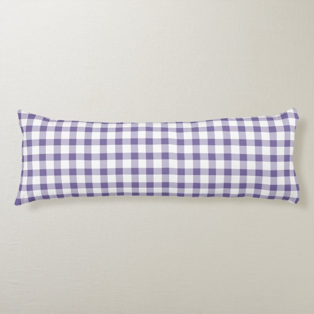 Süßes Indigo-Gingham-Muster Seitenschläferkissen (Vorderseite)
