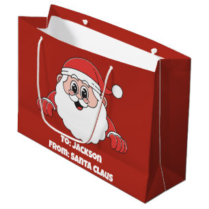 Süßes individuelles von Santa Claus Rot Große Geschenktüte