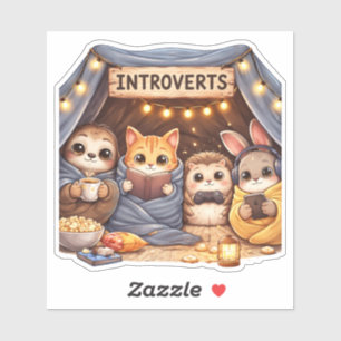 Süßes introvertiertes Tier individuell geschnitten Aufkleber