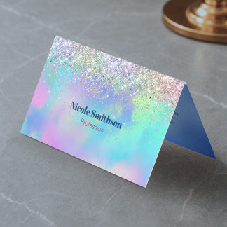 Süßes, irisierendes, holografisches, glitzerndes M Visitenkarten