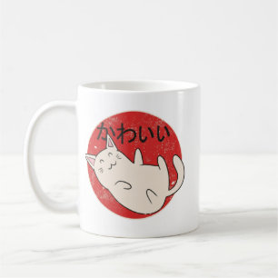 Süßes japanisches Maneki Neko Katzen-Design, Kawai Kaffeetasse