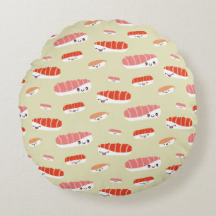 Süßes japanisches Sushi-Nigiri-Muster Rundes Kissen