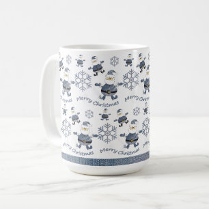 Süßes Jeans-Weihnachtsmann-Muster Kaffeetasse