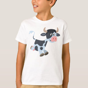 Süßes Jogging-Cartoon-Kuh-Kinder-T-Shirt T-Shirt