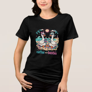 Süßes Kaffee-Bestie-Strand-Enten-T-Shirt Tri-Blend Shirt