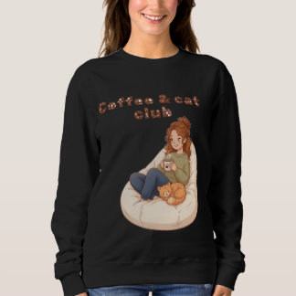 Süßes Kaffee- & Katzenclub-Design Sweatshirt
