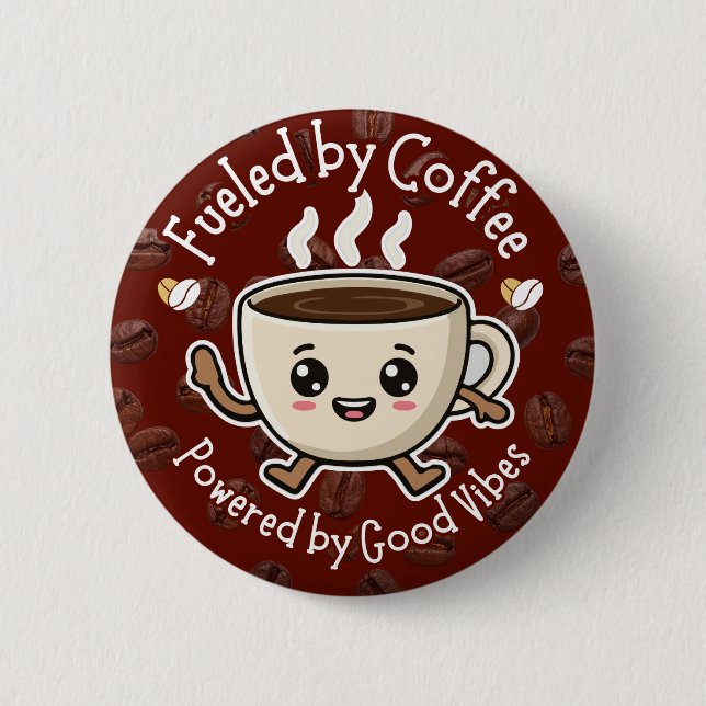 Süßes Kaffee-Vibes-Design Button (Vorderseite)
